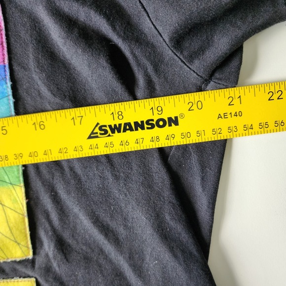 AKADEMIKS 3D New York Shirt Mens Medium Black Neon Brooklyn Bridge Rainbow Party - Picture 11 of 15